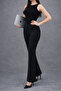 Women's Black High Waist Shaping / Sculpting Flared Leg Palazzo Pants - 5