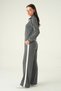 Striped Cardigan Trouser Set Anthracite 3085A - 6