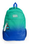 Kids Green Cobalt Blue Color Gradient Three Compartment School Backpack 23665 - 4