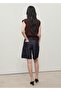 High Waisted Rinse Wash Bermuda Shorts - 4