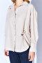 Stone Brooch Detailed Cotton Blend Oxford Shirt |   Mkw167422-01 - 4
