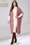 Midi Length Bat Sleeve Shoulder-Tie Knitwear Suitable for Women's Hijab, Curve-Fitting Beltless Cardigan Jacket