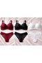 Women's Intense Padded Push-Up Lace Balconette Bra Panty Set Red - 2