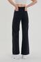 Women's Black High Waist Loose Leg Denim Jeans Pants Lvk-001040a - 3
