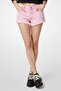 Women Washed Denim Shorts, Pink