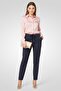 Women Regular Fit Solid Straight Leg Pants, Dark Navy Blue - 2