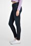 Women Five Pocket Power Stretch Skinny Jeans, Dark Navy - 3