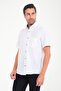 Classic Short Sleeve Cross Filafil Pattern Buttoned Collar Gift Boxed Men's Shirt Fs-001215 - White - 8