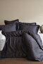 Satin Duvet Cover Set Double Size Lady Anthracite - 2
