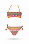 Neon Yellow Girls'BikiniSet - 4-12 Years, Strapless, Lined and Multicolor Hzl24s-lc6355