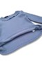 Girl's Bodysuit Peter Pan collar Corded Fabric Anthracite Gray - 5