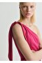 Asymmetric Dress with Knot Detail Straps - 4