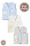 Unisex Baby Bulk Teddy Bear Embroidered Organic Cotton 3-6-9 Months 3-Piece Combed Cotton Baby Vest Set - 2