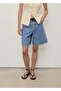 High Rise Bermuda Denim Shorts