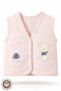 Baby Girl Mushroom Teddy Bear Embroidered Organic Cotton 3-6-9 Months 2-Piece Combed Cotton Baby Vest - Salmon - 3