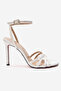 Women's White Patent Leather Open Cage Toe Design Thin Heeled B Piped Shoes Cage - 2