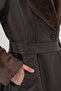 1045 Fur Faux Leather Coat - Brown - 5