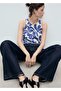 Patterned Linen Blend Blouse - 7