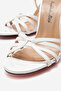 Women's White Patent Leather Open Cage Toe Design Thin Heeled B Piped Shoes Cage - 3