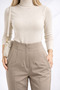 Zippered High-Waist Slim-Leg Carrot Fit Fabric Pants