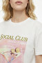 Kokteyl Printed Crew Neck T-Shirt Ecru - 4