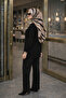 Women's Beige Full Fishnecklace Collar Comfortable Fit Double Set Knitwear - Casual Stylish - 5