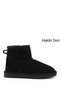 Women's Black Nubuck Short Genuine Leather Shearling Boots