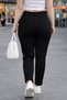 Women's Mom Fit Jeans Plus Size High-Waist Skinny Leg Pleated Stretchy Denim Pants C600 Black - 8
