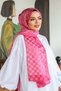 Checkerboard Patterned Monogram Shawl Monov03-39 - 4