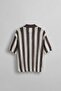 Men's Oversize Half Placket Collar Mesh Knitwear T-Shirt Brown - 2