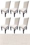 Jacquard Woven Fabric Lycra Flexible 6-Piece Chair Cover Quality Stretch Chair Cover (6 Pcs)