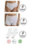 18-Piece Set of 6 Pieces of 100% Cotton Heart-Patterned High-Waisted Panties, 6 Pieces of Heart-Patterned Boxers