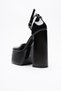 Women's High Platform Thick Heeled Shoes Firona Black Patent Leather - 2