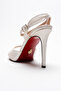 Women's Thin Strap Back Strap Heeled Shoes Livora Ecru Skin - 2