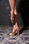 Gold Mirror Double Platform Design Back Open Women's High Heels Shoes Pacha - 5