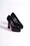 Black Shiny Snake Special Design Platform Women's Shoes Mila