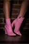 Pink Skin Women's Heeled Boots Stepway - 4