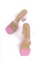 Pink Skin Transparent Women's Transparent Heeled Shoes - 6