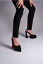 Black Patent Leather Double Platform Design Backless Women's High Heeled Shoes Pacha - 5