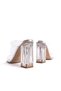 Silver Wrinkled Transparent Women's Transparent Heeled Shoes - 5