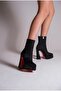 Black Suede Double Platform Special Design Women's Boat Shoes Mojo - 3