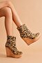 Daina Leopard - Women's Boots with Cork Wedge Heels - 6