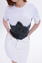 DAME Women's Denim Corset Detail Jersey T-shirt - 2