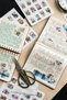 A5 18 Sheets Vintage Stamp Sticker Notebook 288 Pieces Stamp Sticker Set - 4