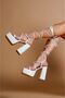 White Leather Design Platform Women's Shoes Harper