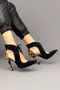 Delie Black - Leopard Heeled Women's Shoes - 3