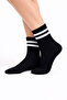 Striped Sports Socks 6-Pack – Black & White Color Options, Cotton Blend - 2