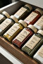 6-Piece Wooden Look Square Glass Spice Jar Set with Labels - Spice Jar Set - 2