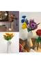 White Ceramic Bud Flower Vase for Hydroponic & Floral Arrangement Table Decor - 3