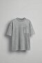 Men's Washed Oversize T-Shirt with Stitching Detail in Gray
